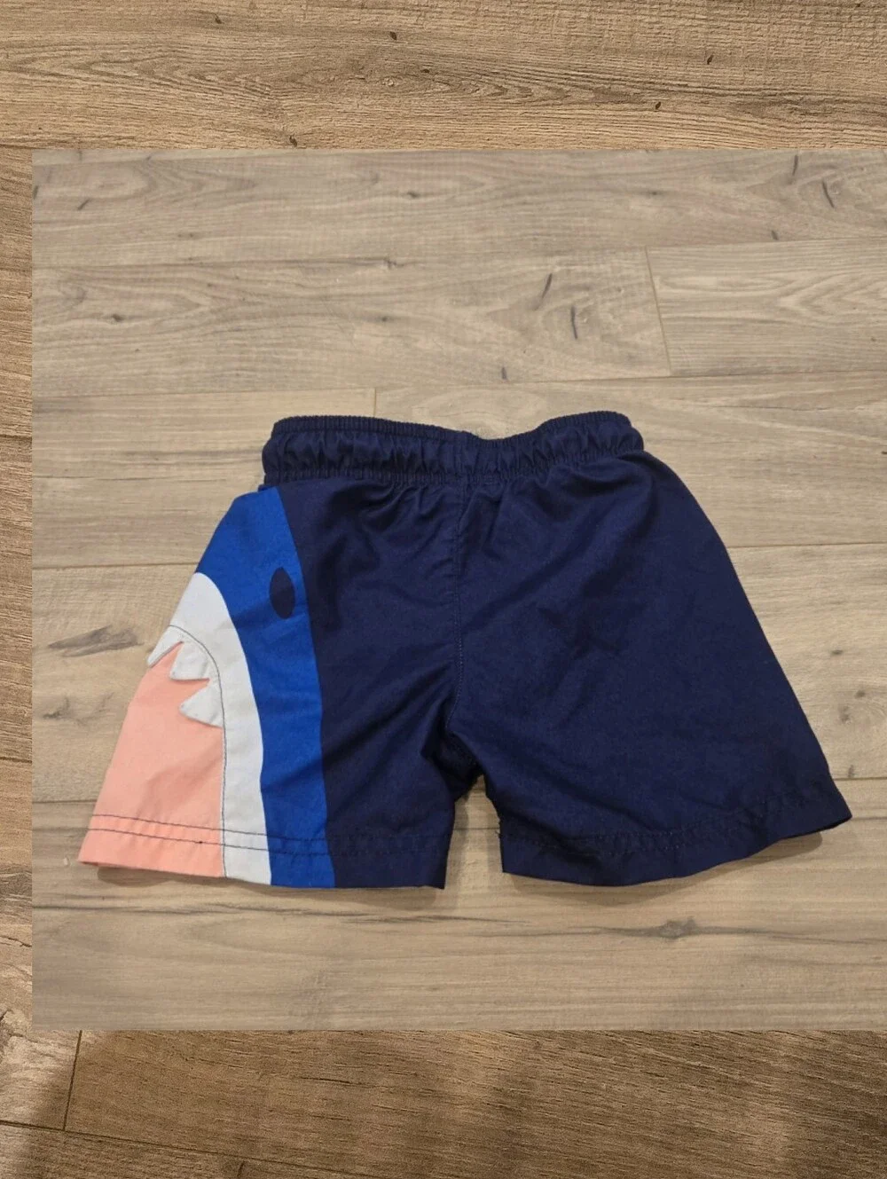 Toddler Boys Shark Swim Trunks - Navy Blue - 2T